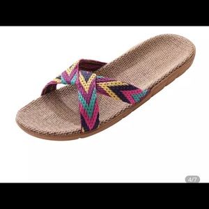 Brand new Summer flax slippers women size 9